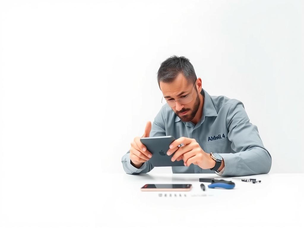 A clean, minimalistic image of a certified technician working on
